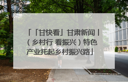 「甘快看」甘肃新闻丨（乡村行 看振兴）特色产业托起乡村振兴路