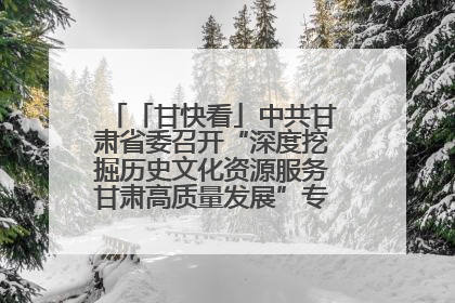 「甘快看」中共甘肃省委召开“深度挖掘历史文化资源服务甘肃高质量发展”专题协商座谈会 胡昌升主持并讲话