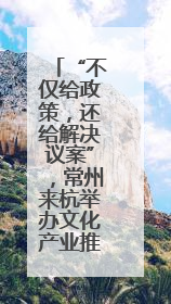 “不仅给政策，还给解决议案”，常州来杭举办文化产业推介会