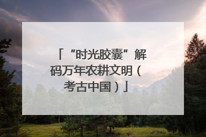 “时光胶囊”解码万年农耕文明（考古中国）