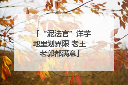 “泥法官”洋芋地里划界限 老王老郭都满意