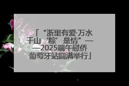 “浙里有爱·万水千山‘粽’是情”——2025端午慰侨葡萄牙站圆满举行
