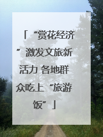 “赏花经济”激发文旅新活力 各地群众吃上“旅游饭”