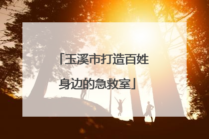 玉溪市打造百姓身边的急救室