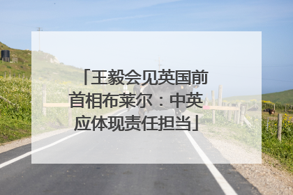王毅会见英国前首相布莱尔：中英应体现责任担当
