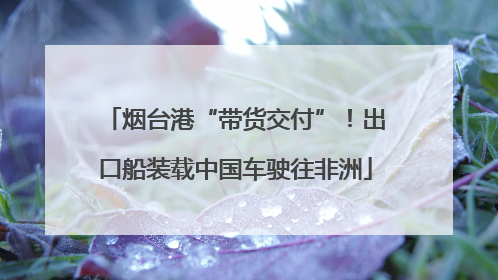 烟台港“带货交付”！出口船装载中国车驶往非洲