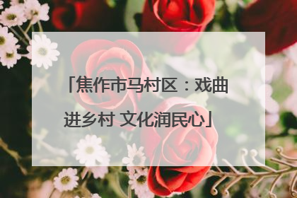 焦作市马村区：戏曲进乡村 文化润民心