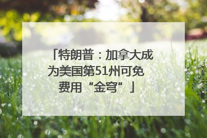 特朗普：加拿大成为美国第51州可免费用“金穹”