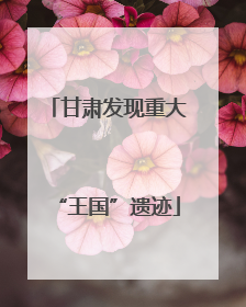 甘肃发现重大“王国”遗迹
