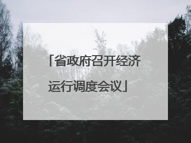 省政府召开经济运行调度会议