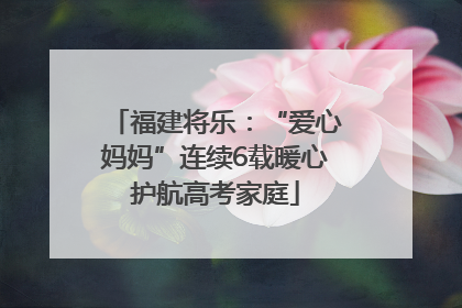 福建将乐：“爱心妈妈”连续6载暖心护航高考家庭