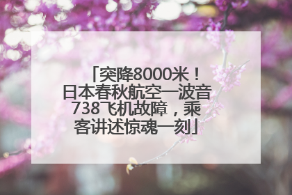 突降8000米！日本春秋航空一波音738飞机故障，乘客讲述惊魂一刻