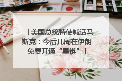 美国总统特使喊话马斯克：今后几周在伊朗免费开通“星链”