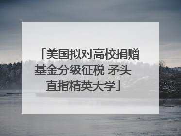 美国拟对高校捐赠基金分级征税 矛头直指精英大学