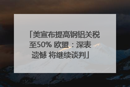 美宣布提高钢铝关税至50% 欧盟：深表遗憾 将继续谈判