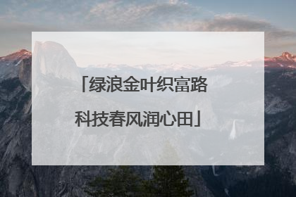 绿浪金叶织富路 科技春风润心田