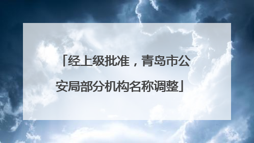 经上级批准，青岛市公安局部分机构名称调整