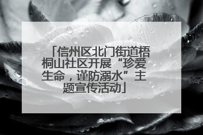 信州区北门街道梧桐山社区开展“珍爱生命，谨防溺水”主题宣传活动