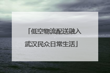 低空物流配送融入武汉民众日常生活