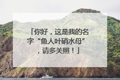 你好，这是我的名字“鱼人叶硝水母”，请多关照！