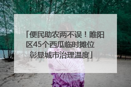 便民助农两不误！睢阳区45个西瓜临时摊位 彰显城市治理温度