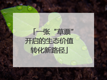 一张“草票”开启的生态价值转化新路径