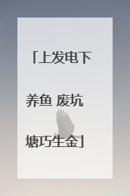 上发电下养鱼 废坑塘巧生金