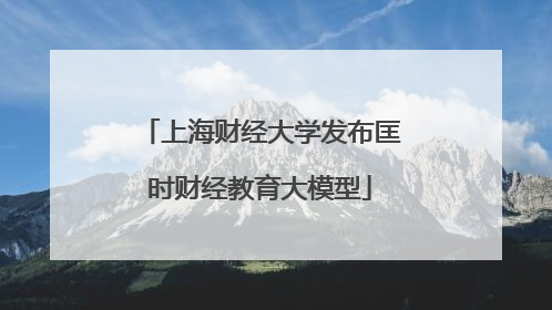 上海财经大学发布匡时财经教育大模型