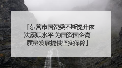东营市国资委不断提升依法履职水平 为国资国企高质量发展提供坚实保障