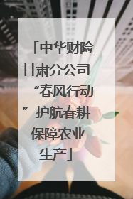 中华财险甘肃分公司“春风行动”护航春耕 保障农业生产