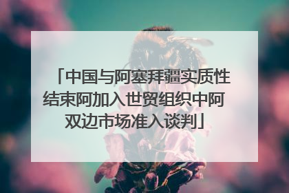中国与阿塞拜疆实质性结束阿加入世贸组织中阿双边市场准入谈判