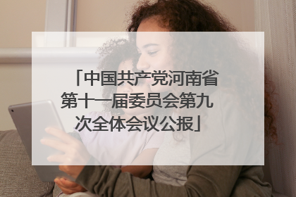 中国共产党河南省第十一届委员会第九次全体会议公报