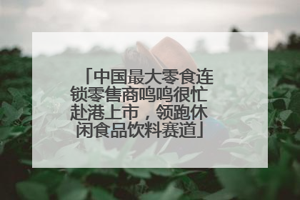中国最大零食连锁零售商鸣鸣很忙赴港上市，领跑休闲食品饮料赛道