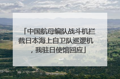 中国航母编队战斗机拦截日本海上自卫队巡逻机，我驻日使馆回应