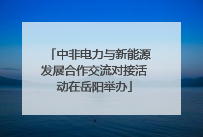 中非电力与新能源发展合作交流对接活动在岳阳举办