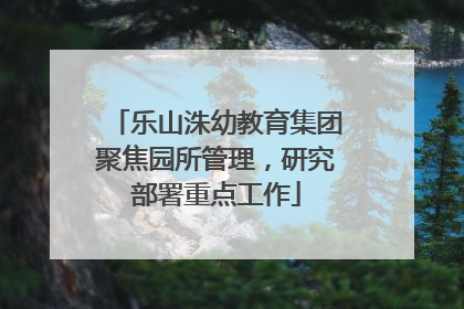乐山洙幼教育集团聚焦园所管理，研究部署重点工作
