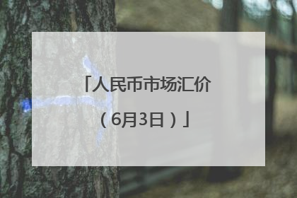 人民币市场汇价（6月3日）