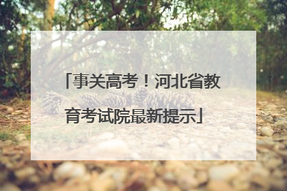 事关高考！河北省教育考试院最新提示