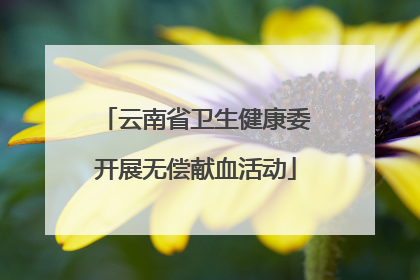 云南省卫生健康委开展无偿献血活动