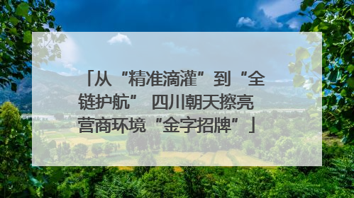 从“精准滴灌”到“全链护航” 四川朝天擦亮营商环境“金字招牌”