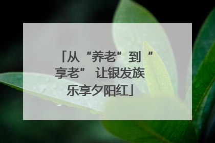 从“养老”到“享老” 让银发族乐享夕阳红