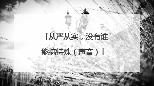 从严从实，没有谁能搞特殊（声音）