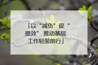 以“减负”促“提效” 推动基层工作轻装前行