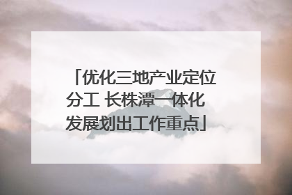 优化三地产业定位分工 长株潭一体化发展划出工作重点