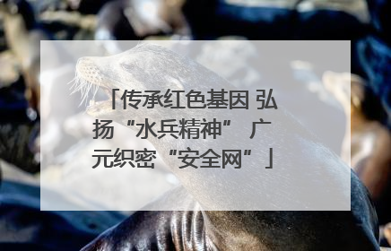 传承红色基因 弘扬“水兵精神” 广元织密“安全网”