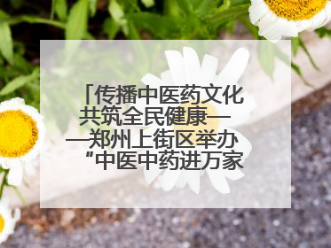 传播中医药文化 共筑全民健康——郑州上街区举办“中医中药进万家”活动