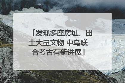 发现多座房址、出土大量文物 中乌联合考古有新进展