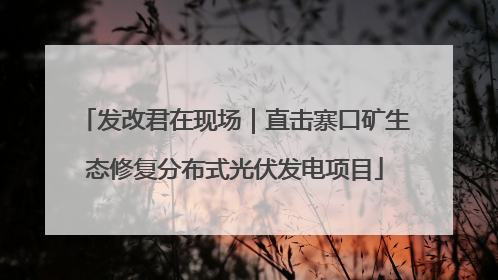 发改君在现场｜直击寨口矿生态修复分布式光伏发电项目