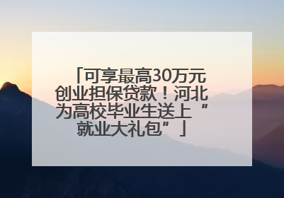 可享最高30万元创业担保贷款！河北为高校毕业生送上“就业大礼包”