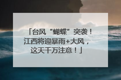 台风“蝴蝶”突袭！江西将迎暴雨+大风，这天千万注意！
